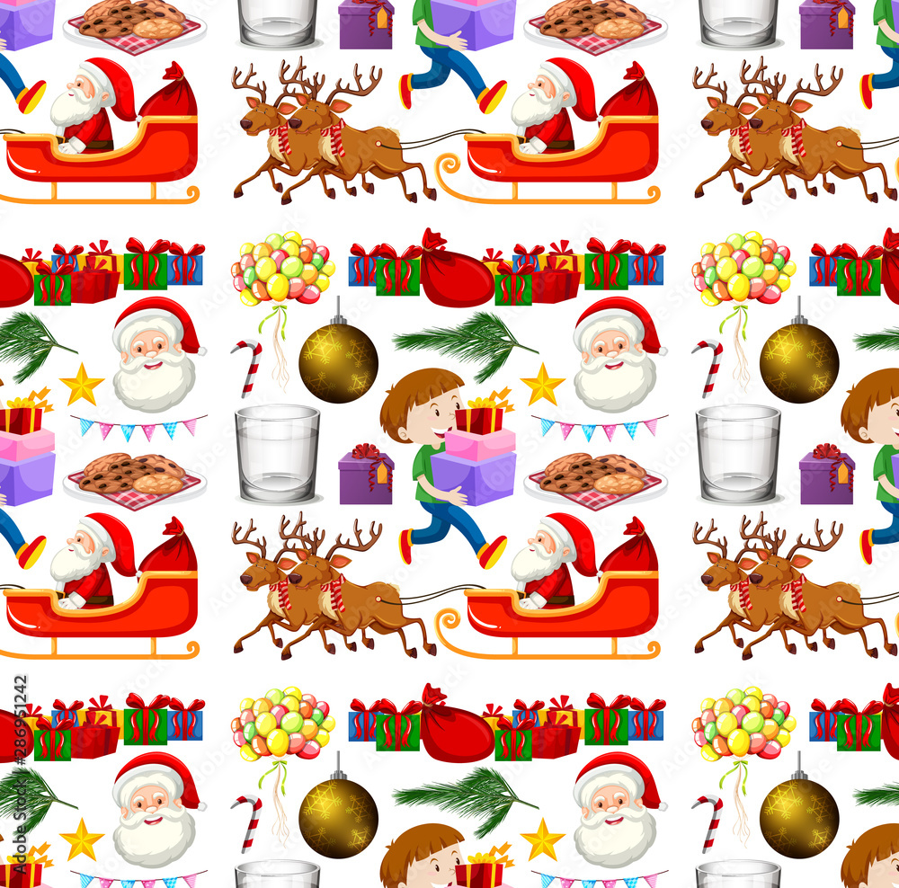 Seamless background design with christmas theme