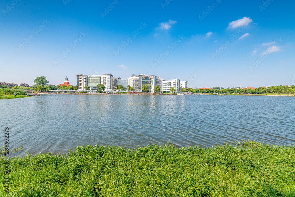 Beautiful scenery of Meilan Lake in Shanghai, China