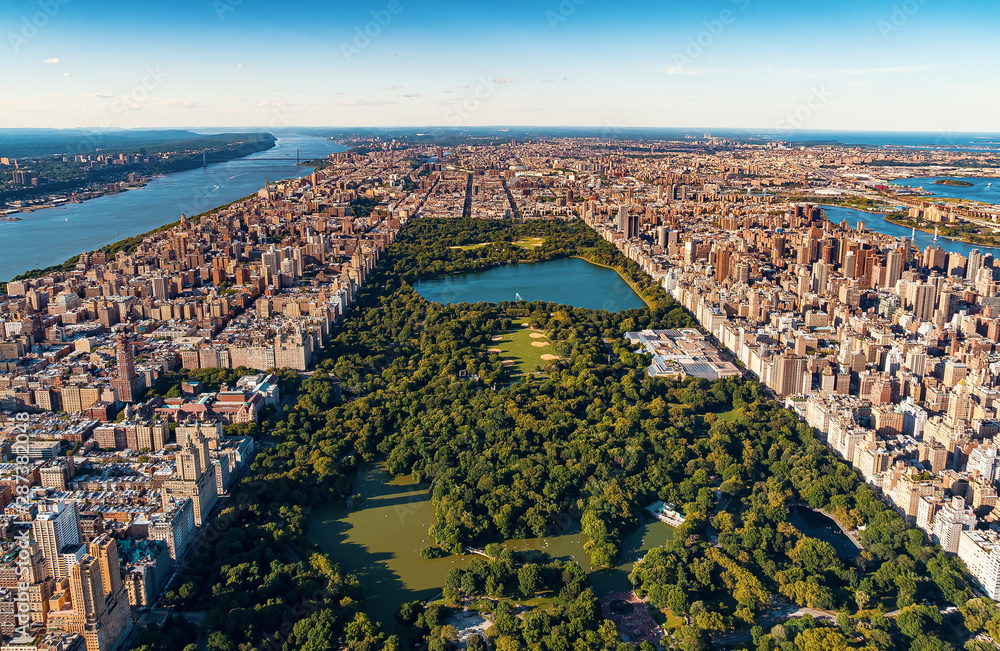 Aerial view of Manhattan, NY and Central Park