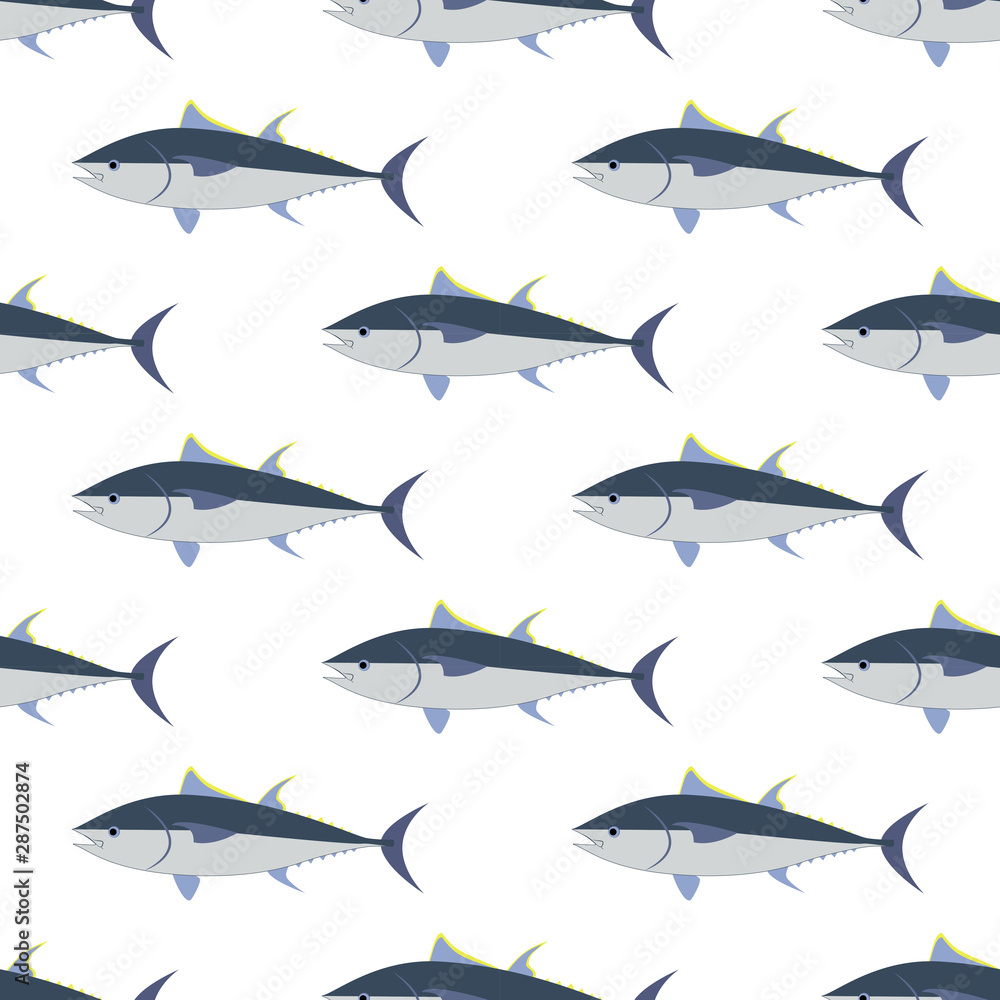 Tuna fish seamless pattern