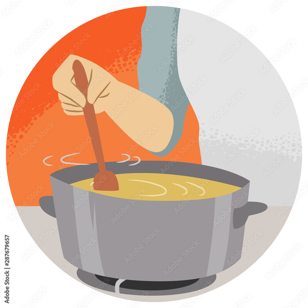 Hand Kitchen Verb Stir Illustration