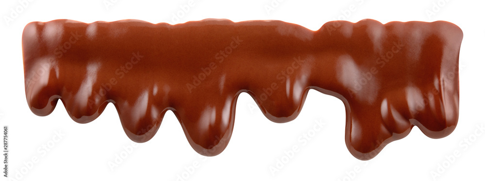 Melted chocolate. Chocolate streams isolated on white. With clipping path.