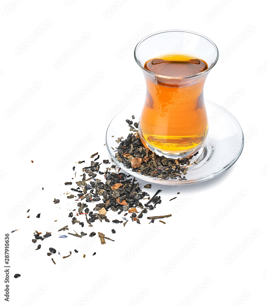 白底香茗玻璃杯