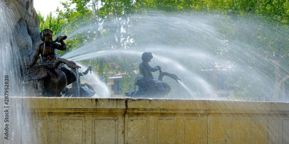 fountain “la rotonde” in the city of  aix en provence -france