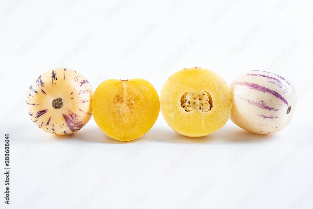 Fresh fruit ginseng fruit slice on white background