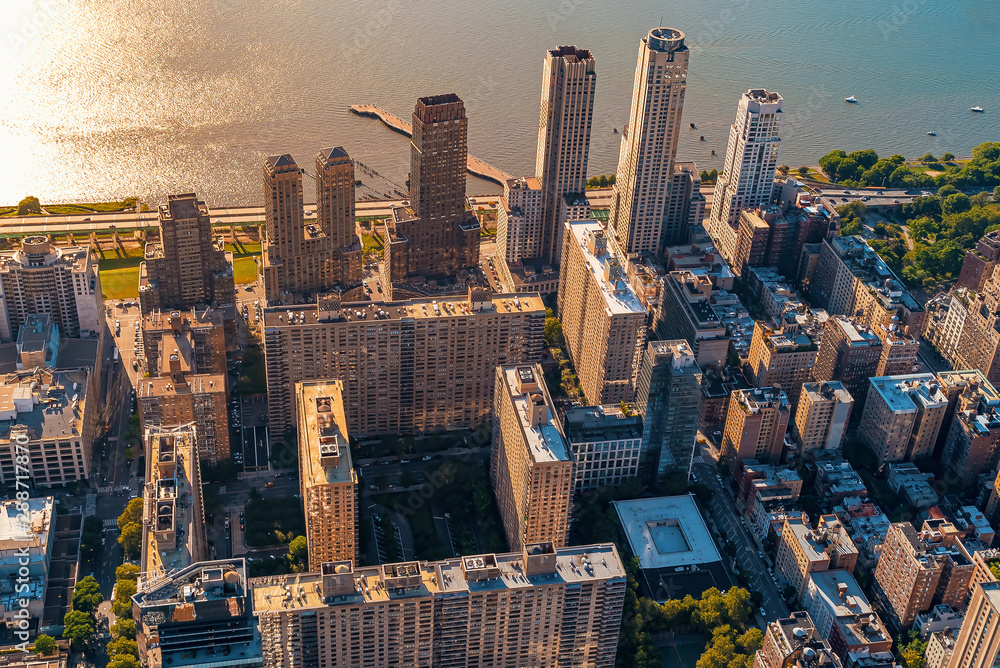 Aerial view of lower Manhattan New York City