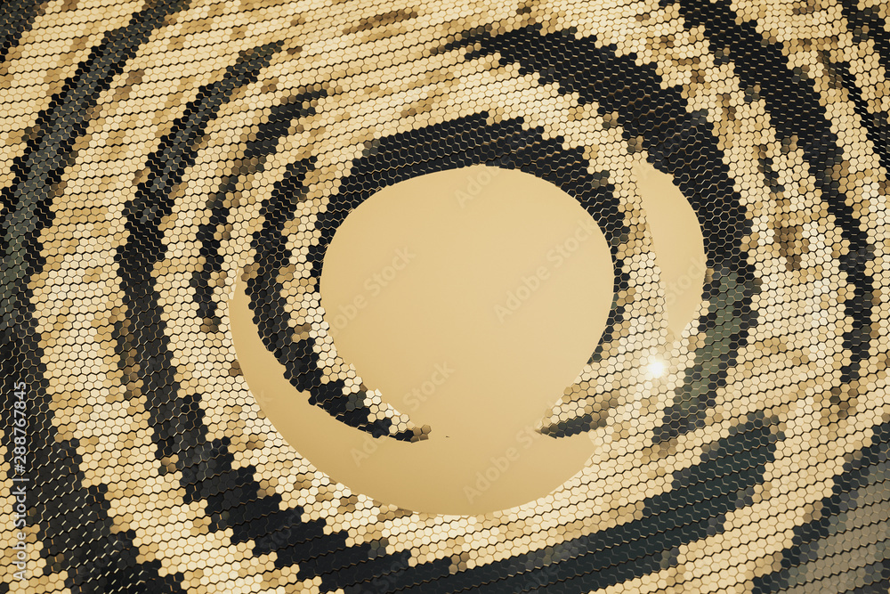 Abstract gold metal cells backdrop.