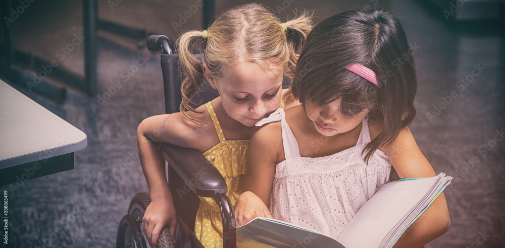 Girls reading in the classroom