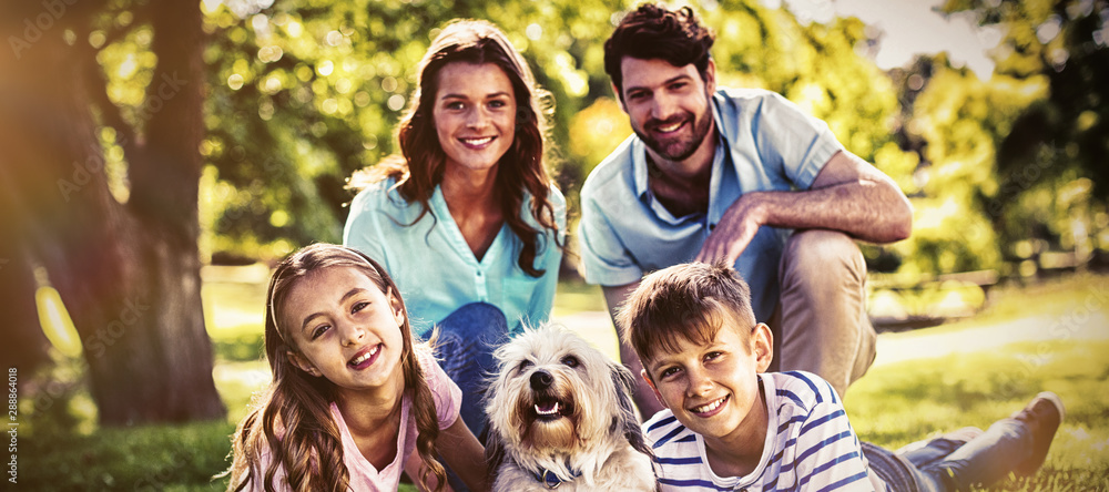 Happy family enjoying in park