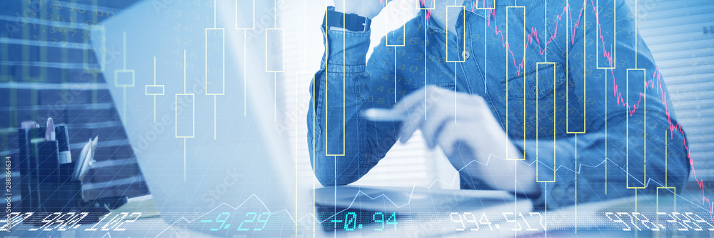 Composite image of stocks and shares