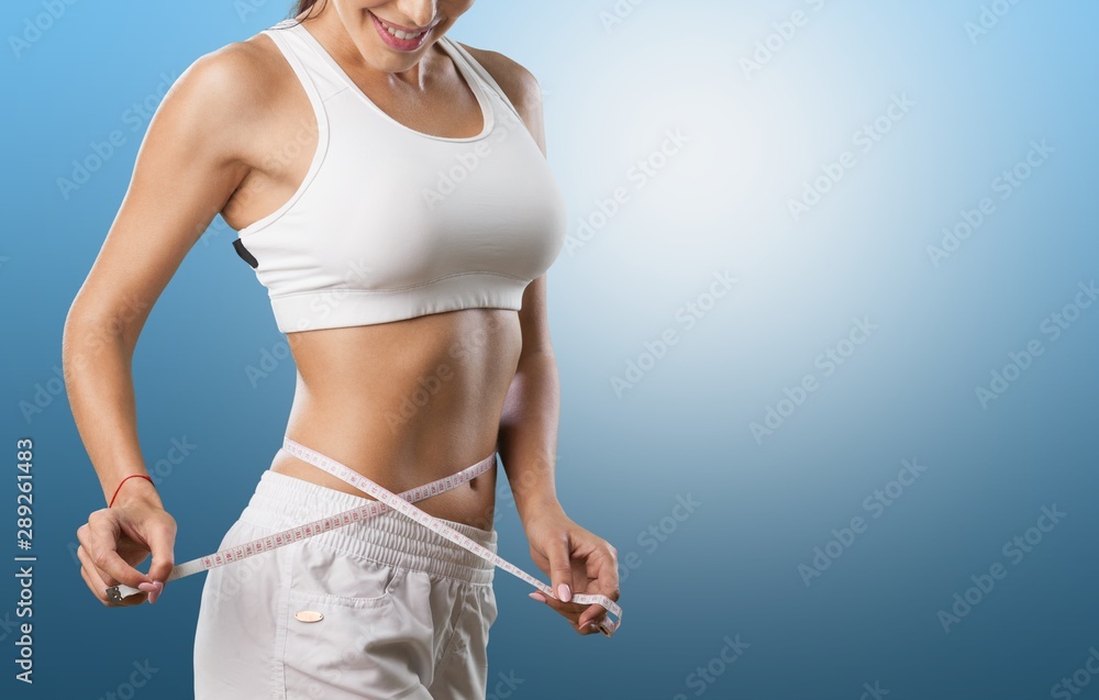 Weight lose woman loss waist abdomen belly