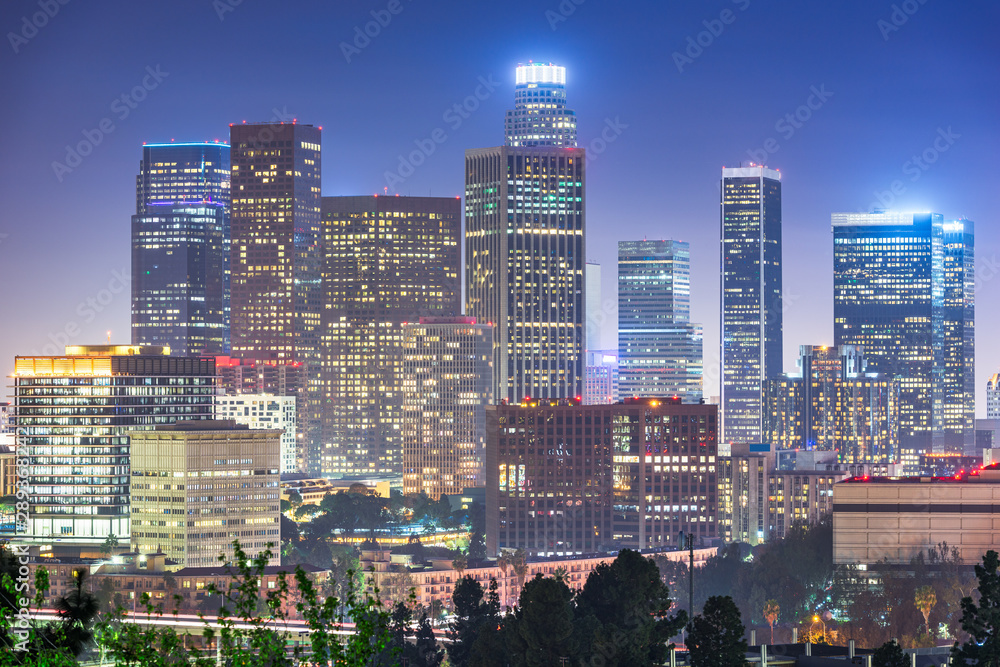 Los Angeles, California, USA downtown skyline