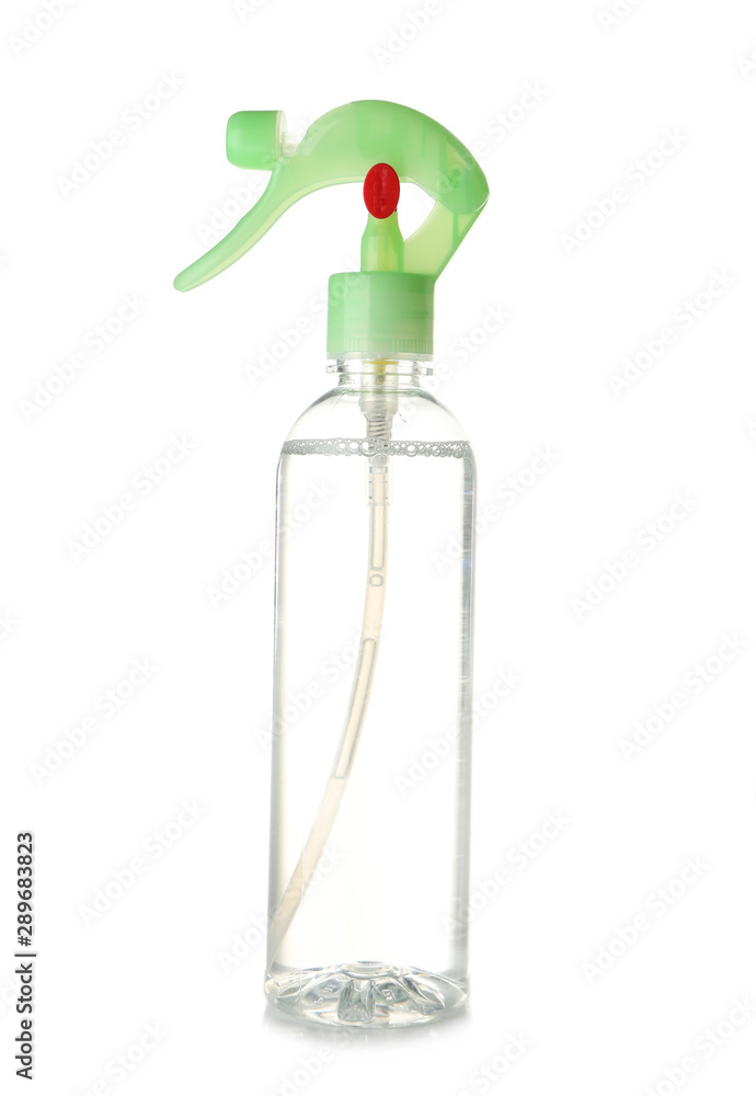 Bottle of air freshener on white background