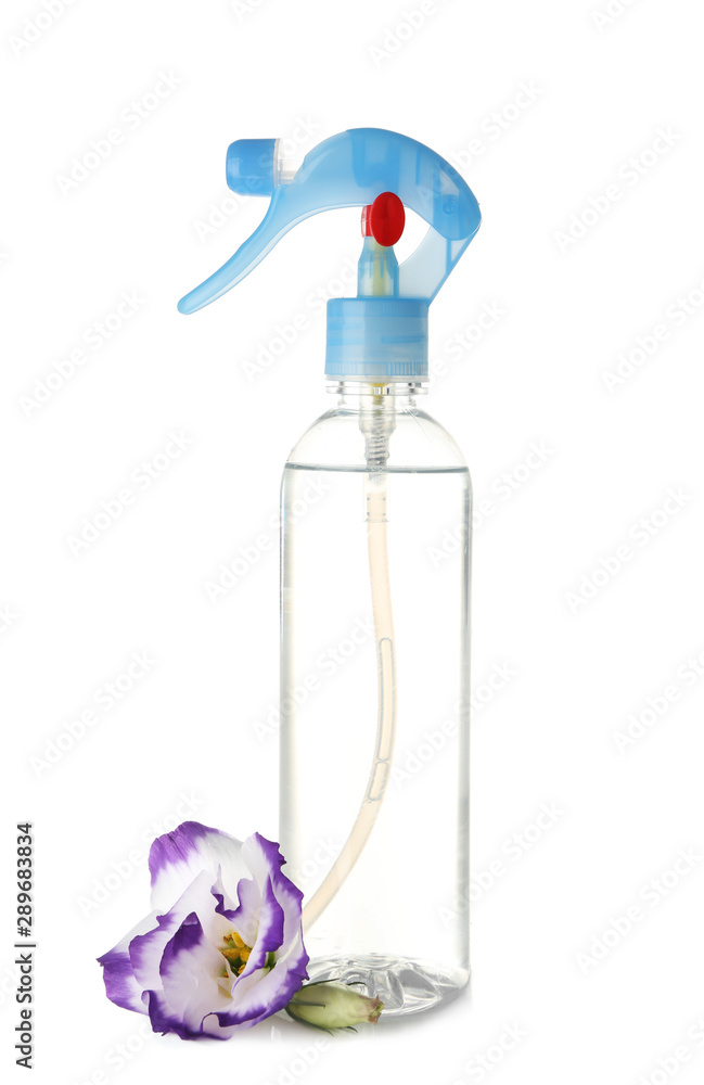 Bottle of air freshener on white background