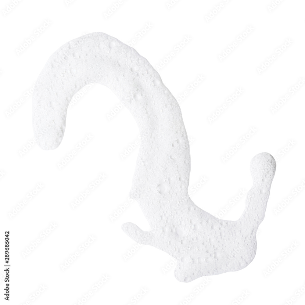 Soap foam on white background