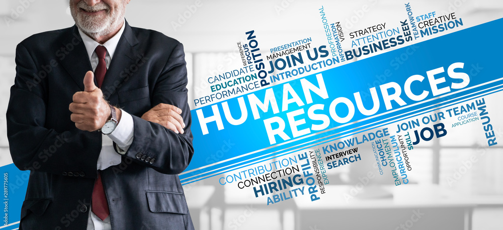 Human Resources Recruitment and People Networking Concept. Modern graphic interface showing professi