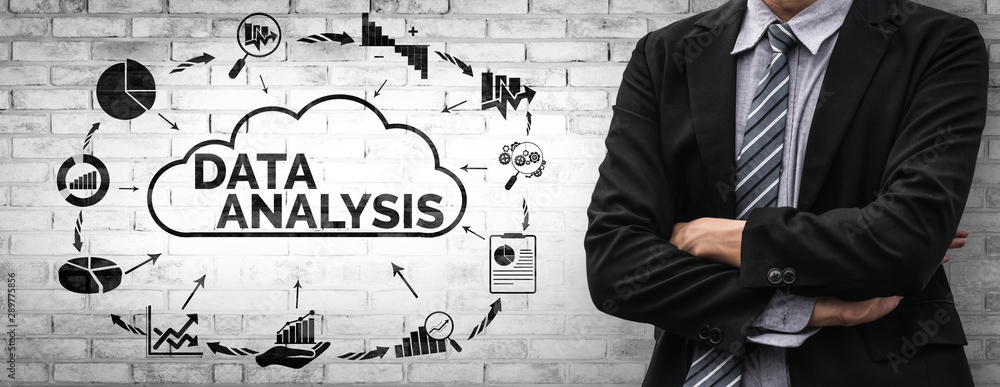 Data Analysis for Business and Finance Concept. Graphic interface showing future computer technology