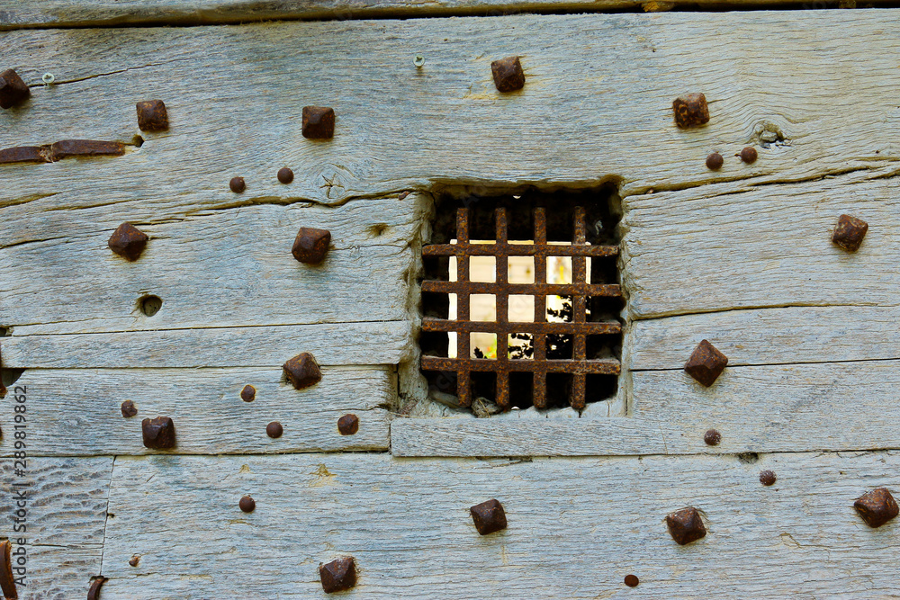 detail of door  of mediterranean building in the south of france