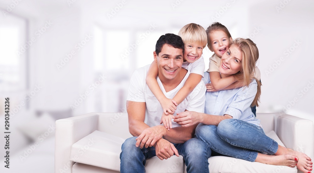 Beautiful smiling Lovely family indoors