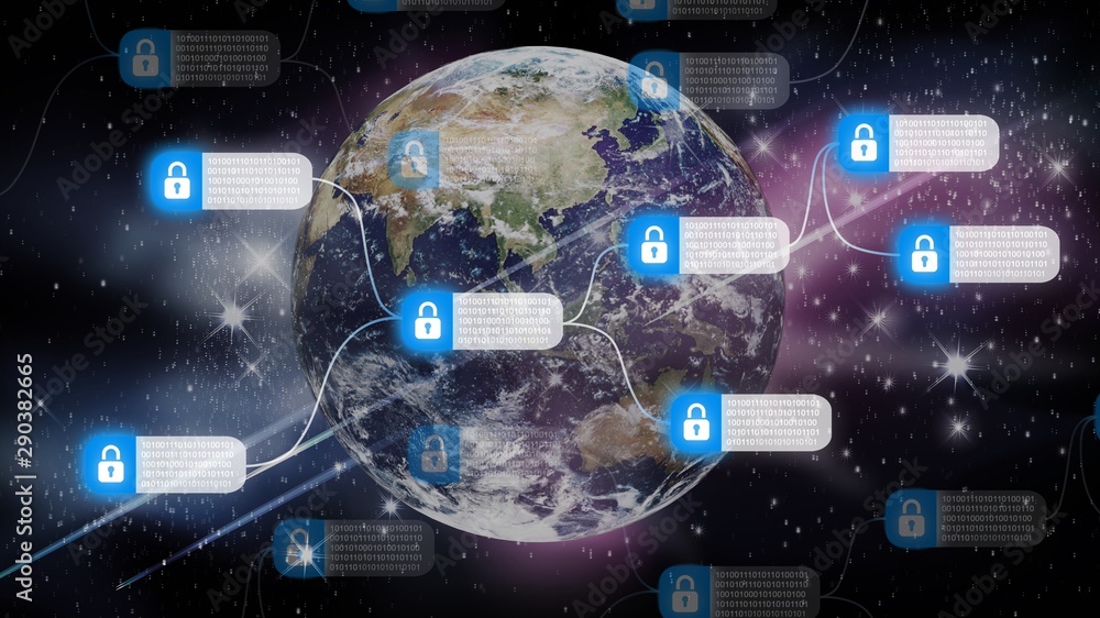 Global networking background, wallpaper with community infograph, business icons