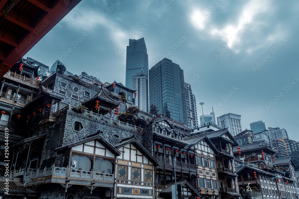 China Chongqing traditional houses on stilts