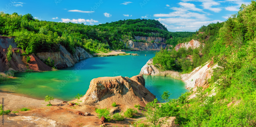 Mine lake at Rudabánya, Hungary.