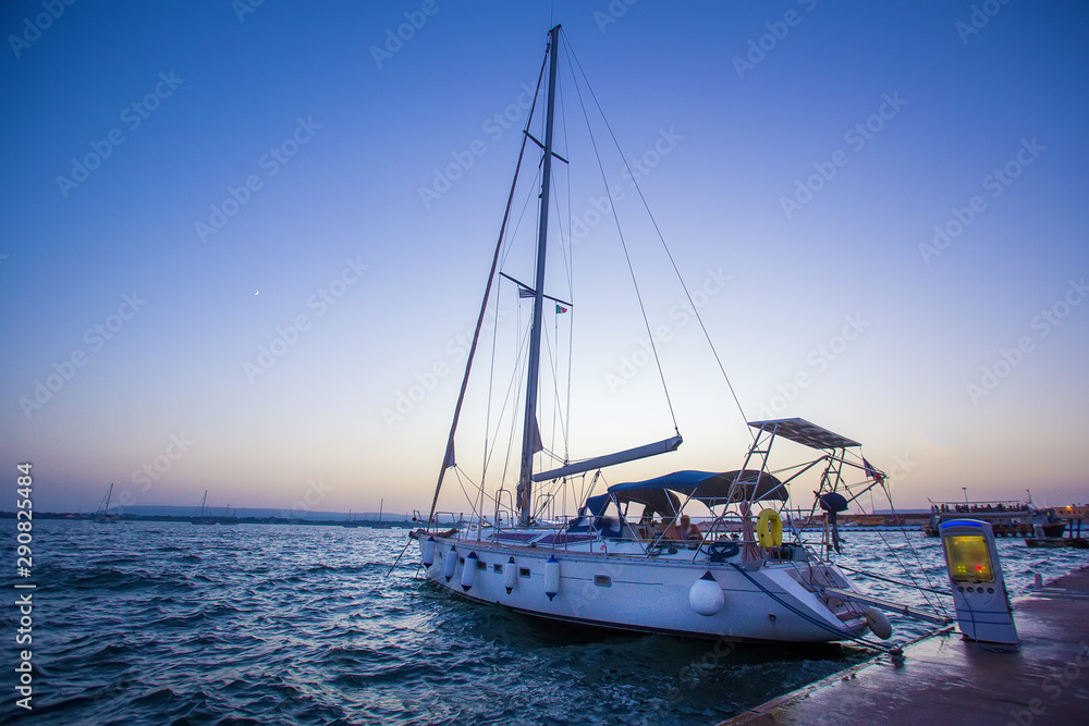 Yacht in  port of Siracuse ,   Italy