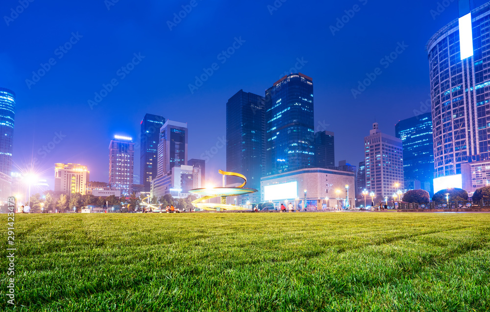 四川成都中央建筑夜景