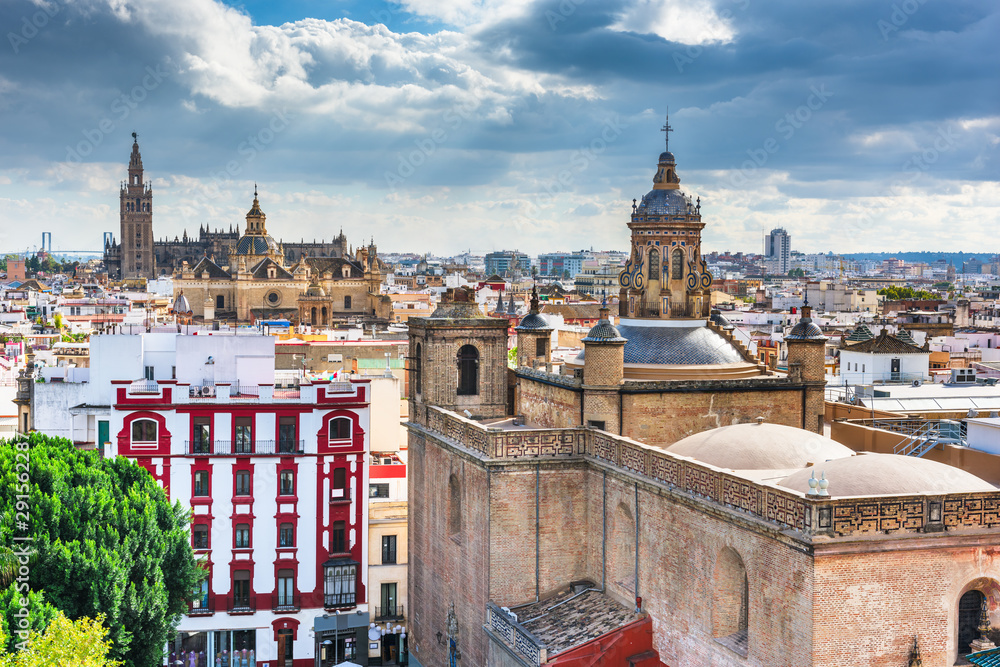 Seville, Spain skyline in the Old Quarter.