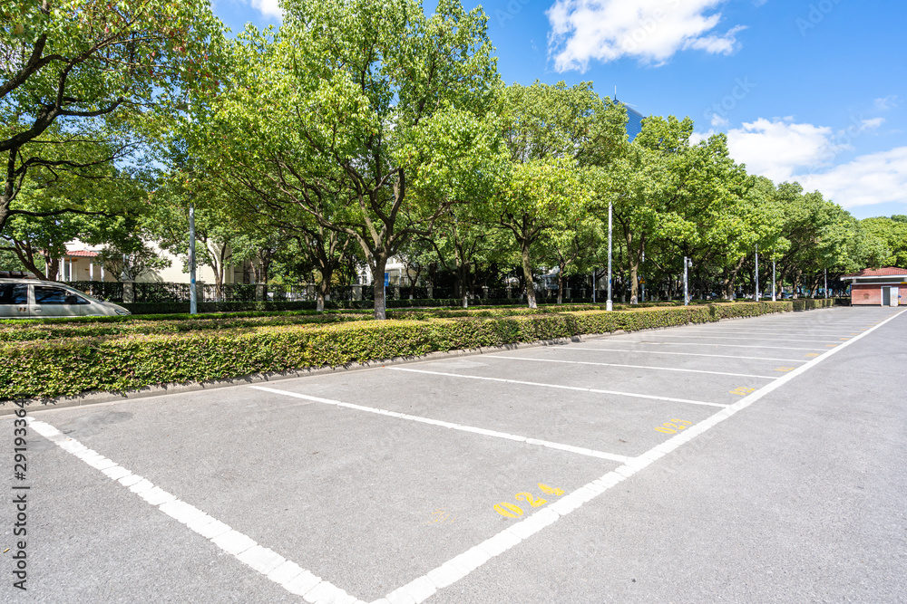 parking lot in park