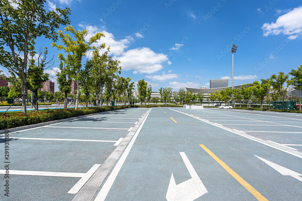 parking lot in park