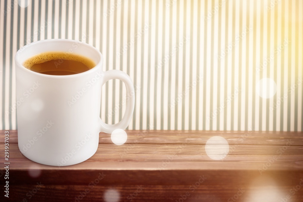 White ceramic coffee mug. Isolated on a white