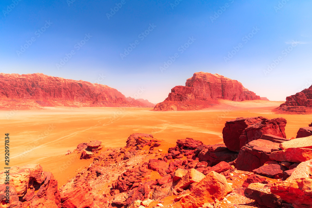 Wadi Rum-Jebel Umm Al Ishrin的红色沙漠