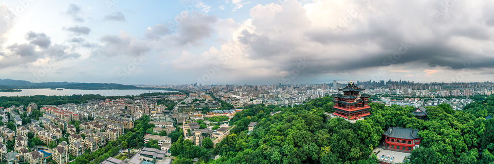 chenghuang pagoda with hangzhou city skyline