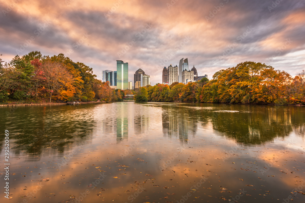 Atlanta, Georgia, USA Piedmont Park skyline in autumn