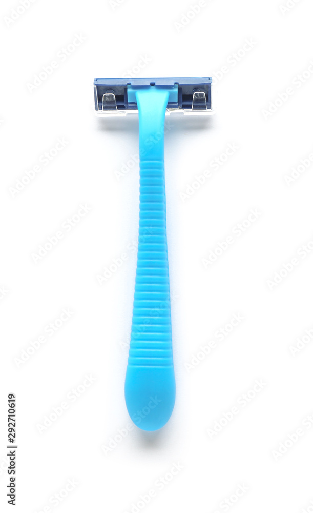 Razor for hair removal on white background