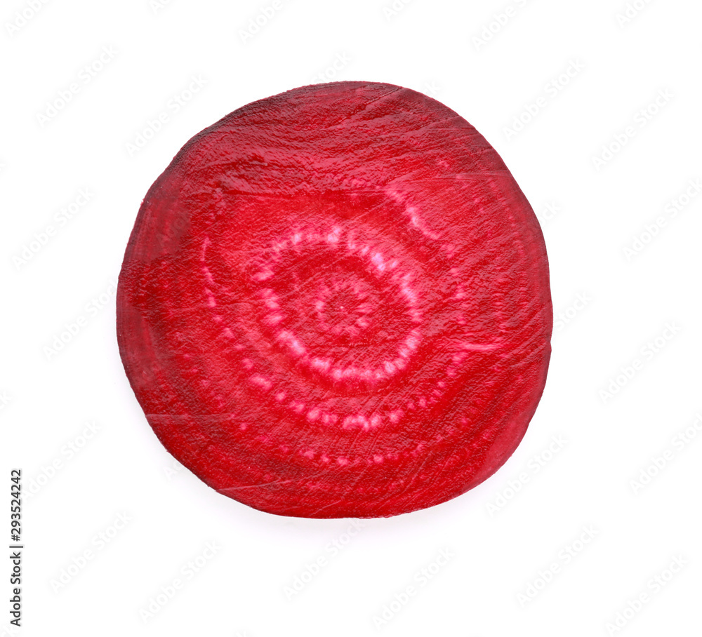 Fresh cut beet on white background