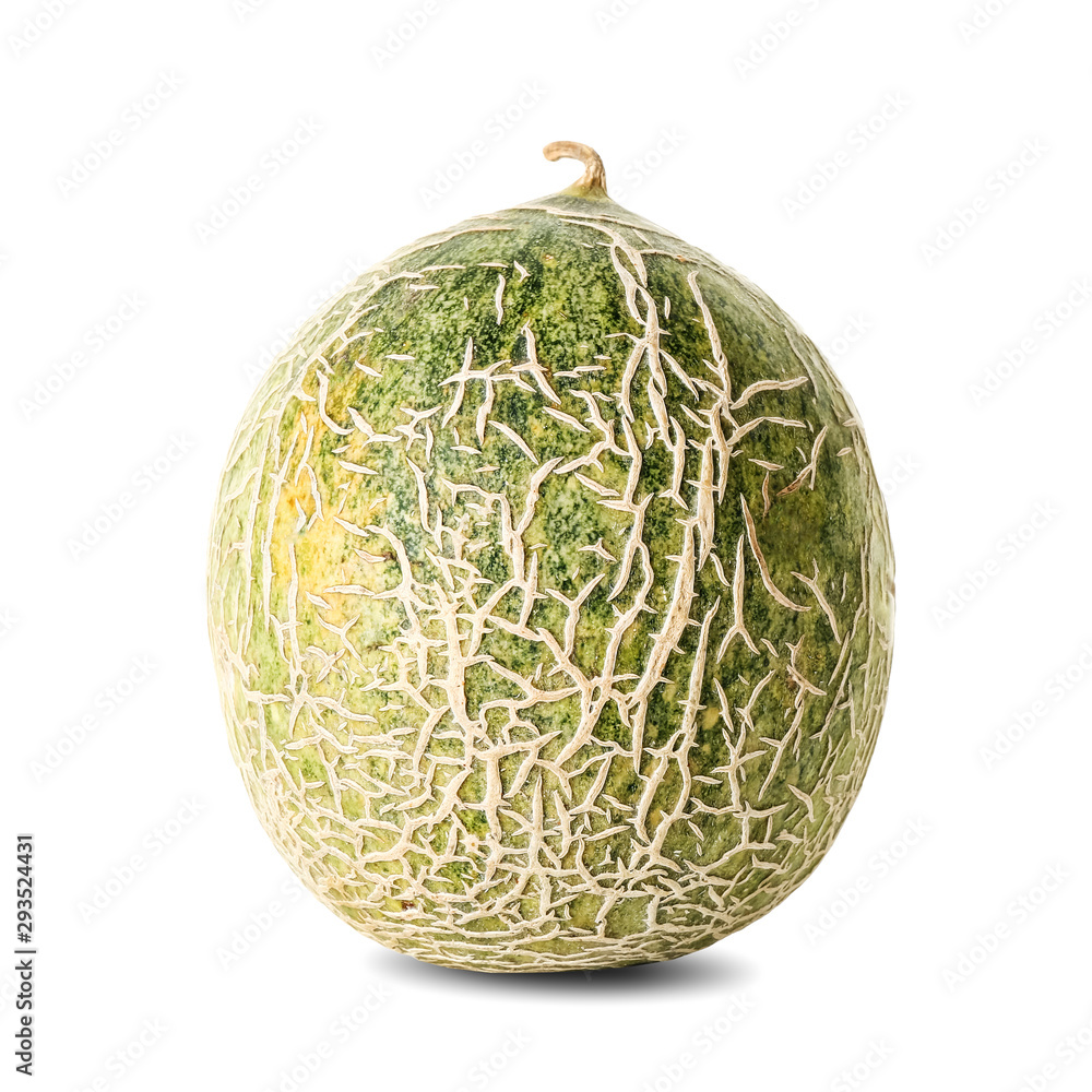 Sweet ripe melon on white background