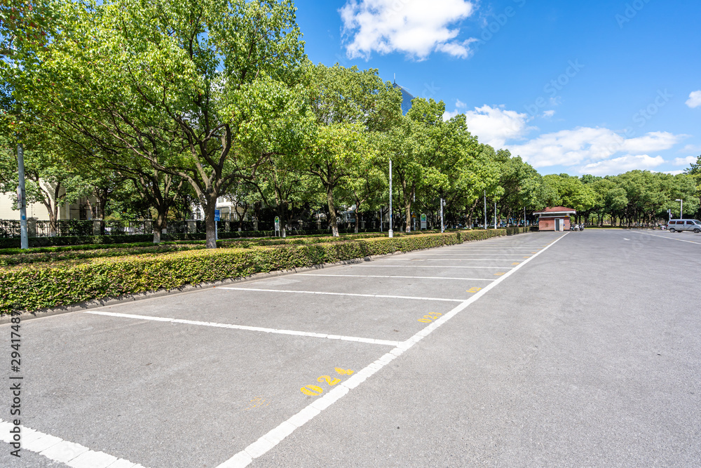 parking lot in park