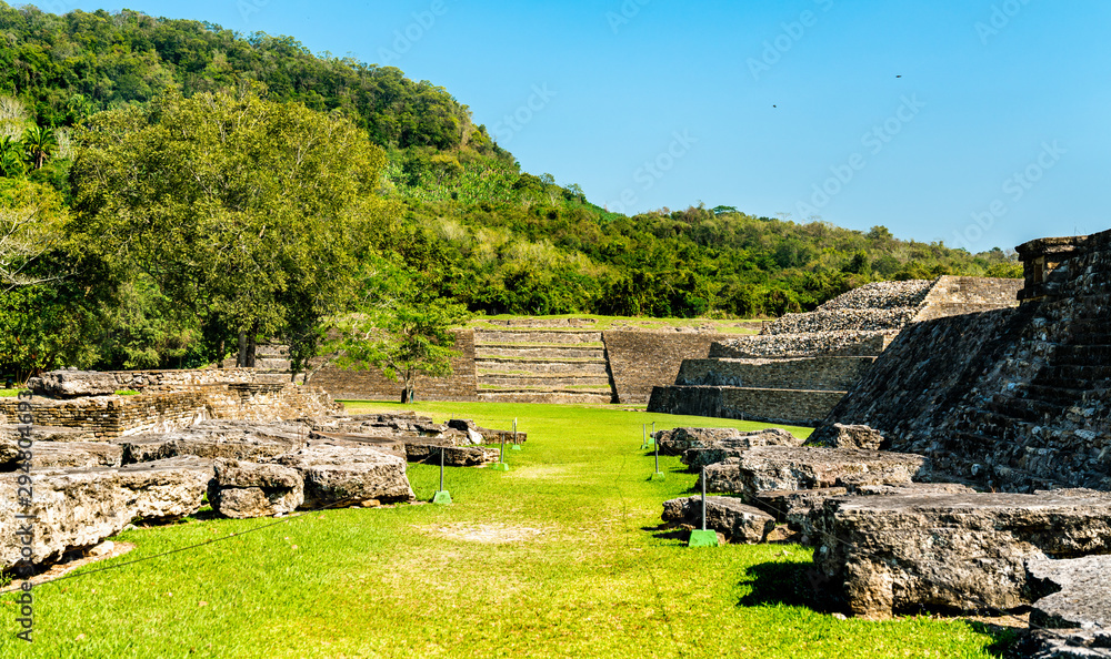 Ball court at El Tajin, a pre-Columbian archeological site in southern Mexico