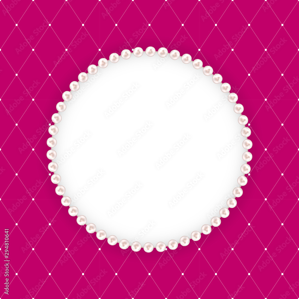 Abstract Beautuful Background with Pearl Frame. Vector Illustration