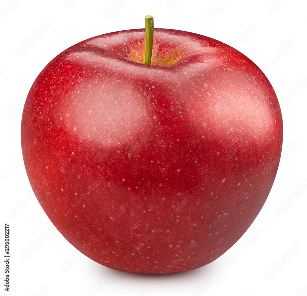 Red apple isolated on white. Apple Clipping Path.