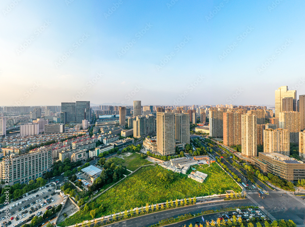 city skyline in hangzhou china