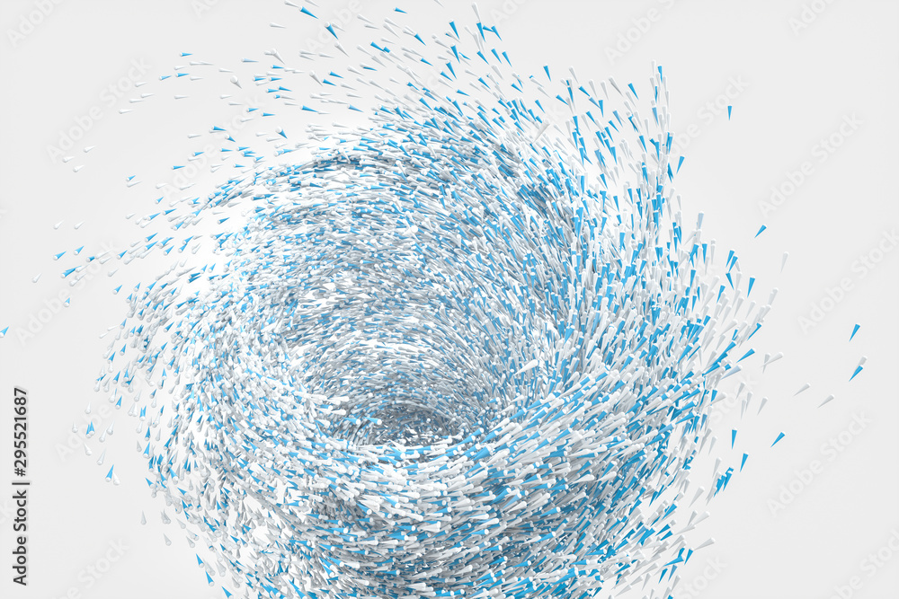 高速漩涡粒子，三维渲染。