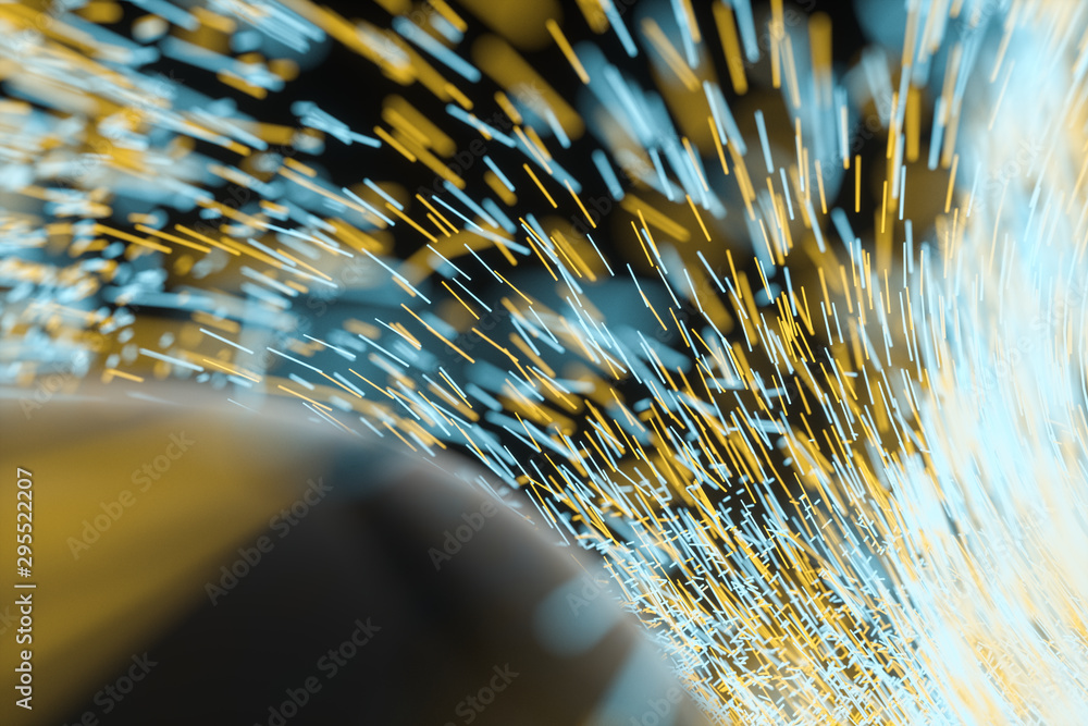 High speed vortex particles, 3d rendering.