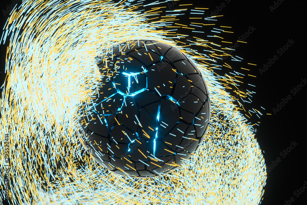 High speed vortex particles, 3d rendering.