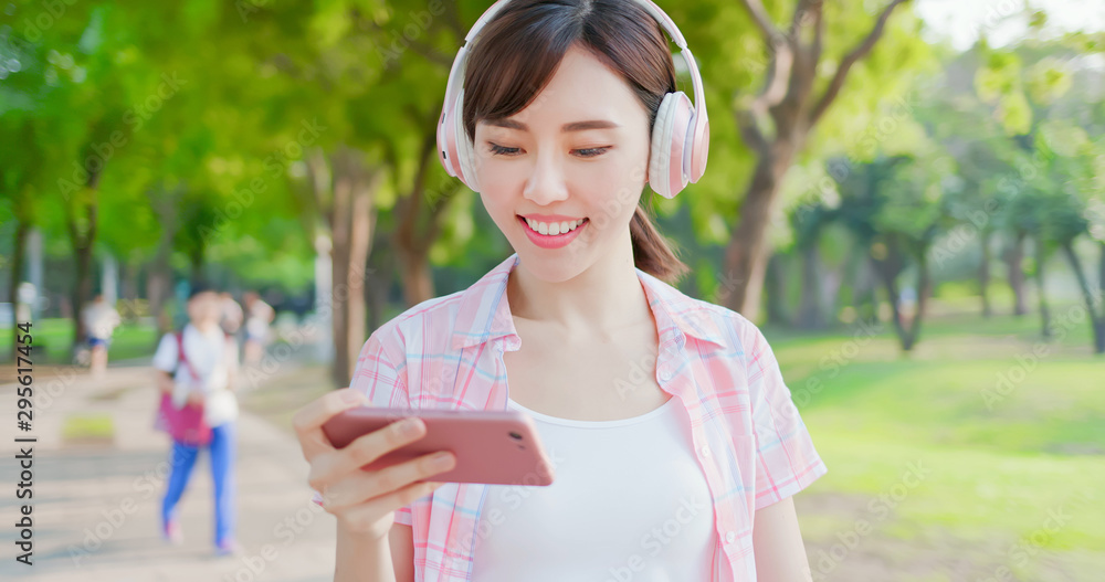 young asian woman use phone