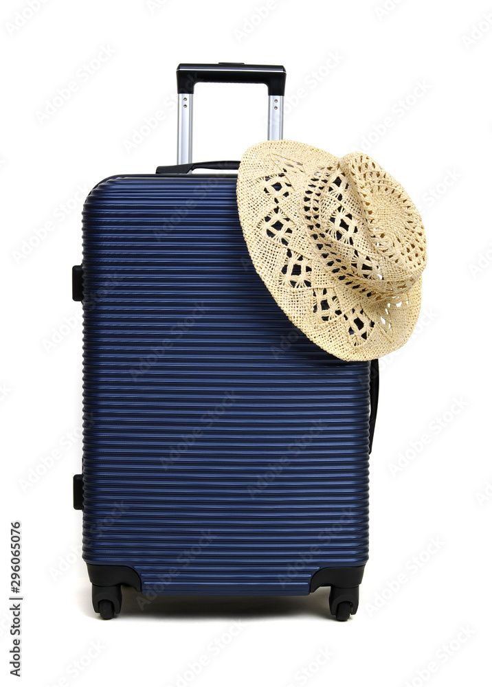 Traveler accessories on white background.