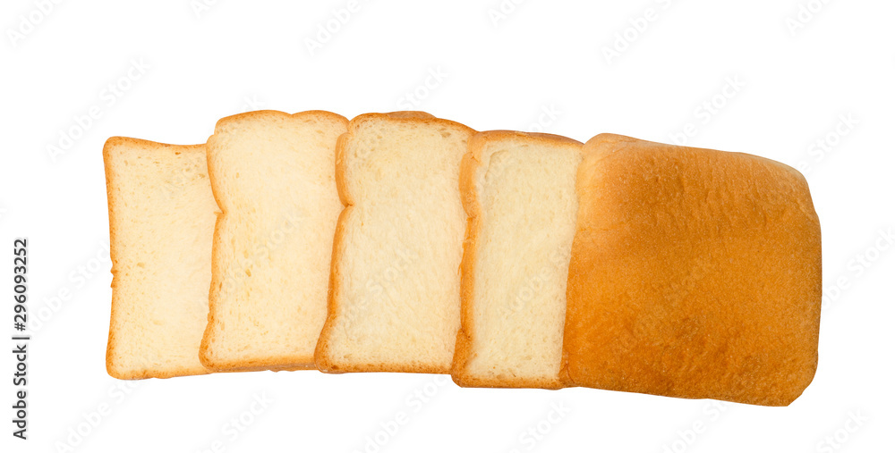 slices of bread isolated on white