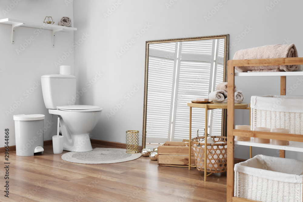 Interior of clean modern bathroom